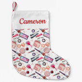 Jouw naam toevoegen | Waterverf Makeup Patroon Kleine Kerstsok (Voorkant)