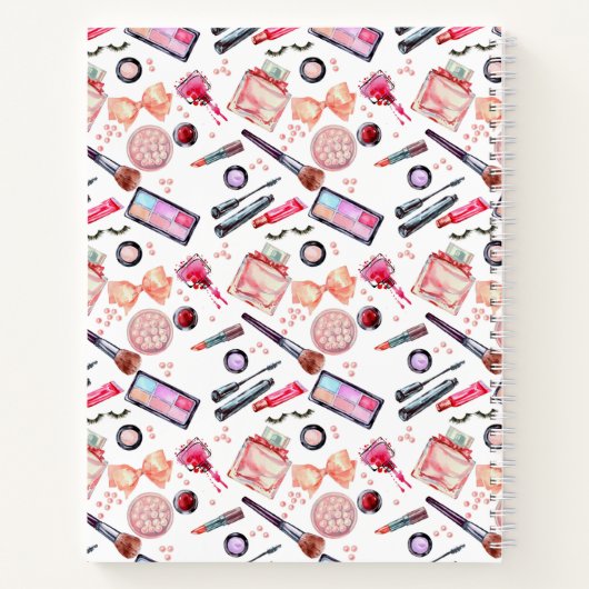 Jouw naam toevoegen | Waterverf Makeup Patroon Notitieboek (Achterkant)