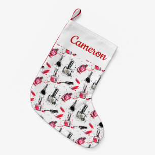 Jouw naam toevoegen   Waterverf Nail Pools Patroon Kleine Kerstsok
