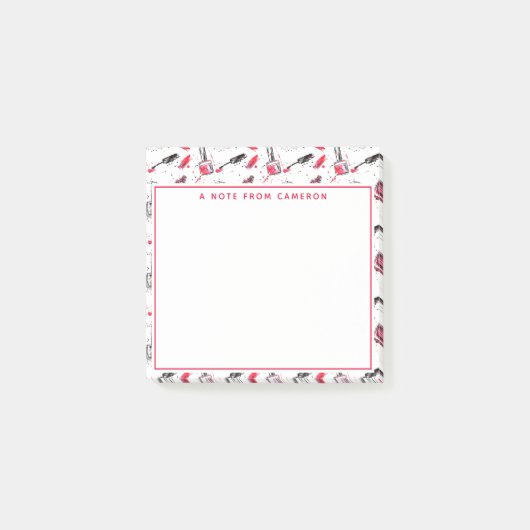 Jouw naam toevoegen | Waterverf Nail Pools Patroon Post-it® Notes (Voorkant)