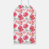 Jouw naam toevoegen | Waterverf Peony Pattern Cadeaulabel (Achterkant)