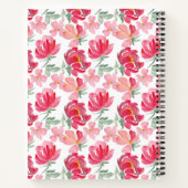 Jouw naam toevoegen | Waterverf Peony Pattern Notitieboek (Achterkant)