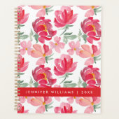 Jouw naam toevoegen | Waterverf Peony Pattern Planner (Voorkant)