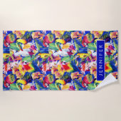 Jouw naam toevoegen | Waterverf Strandlaken (Voorkant)