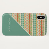 Jouw naam toevoegen | Waterverf Tribaal Patroon Case-Mate iPhone Case (Achterkant (horizontaal))