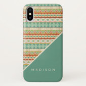 Jouw naam toevoegen | Waterverf Tribaal Patroon Case-Mate iPhone Case (Achterkant)