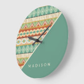 Jouw naam toevoegen | Waterverf Tribaal Patroon Grote Klok (Hoek)