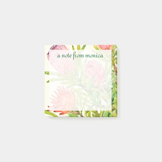 Jouw naam toevoegen | Waterverf Tropische bloemen Post-it® Notes (Voorkant)