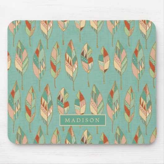 Jouw naam toevoegen | Waterverf Vuurpatroon Muismat (Voorkant)