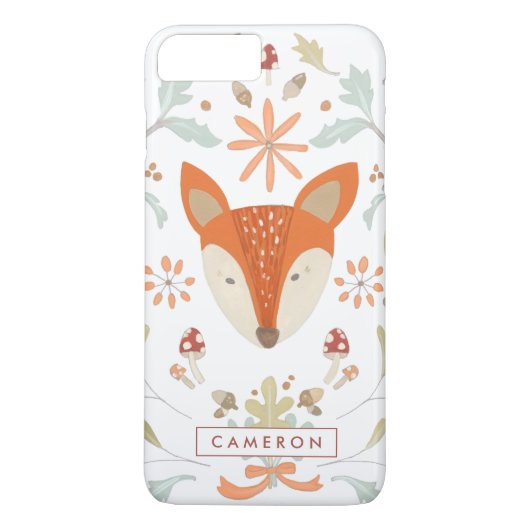 Jouw naam toevoegen | Whimsical Woodland Fox Case-Mate iPhone Case (Achterkant)