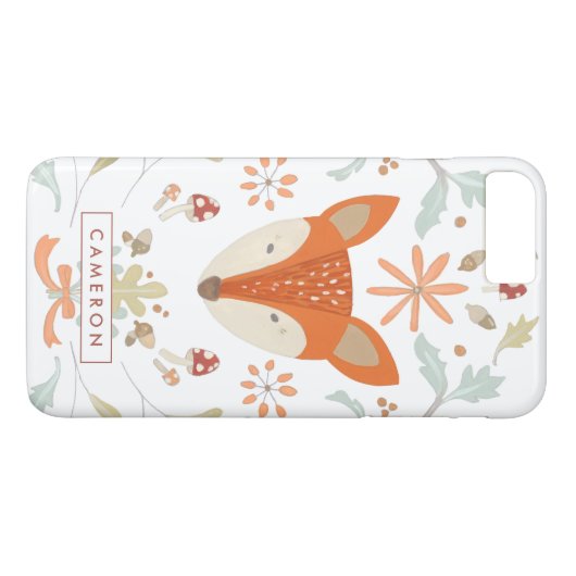 Jouw naam toevoegen | Whimsical Woodland Fox Case-Mate iPhone Case (Achterkant (Horizontaal))
