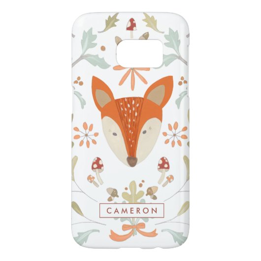 Jouw naam toevoegen | Whimsical Woodland Fox Case-Mate Samsung Galaxy Hoesje (Achterkant)