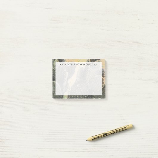 Jouw naam toevoegen | woestijncactus | Green Splat Post-it® Notes (Op bureau)