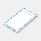 Jouw naam toevoegen | Zacht blauw Waterverf Canoty Post-it® Notes (Schuin)
