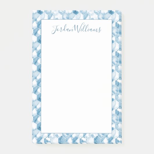Jouw naam toevoegen | Zacht blauw Waterverf Canoty Post-it® Notes (Voorkant)