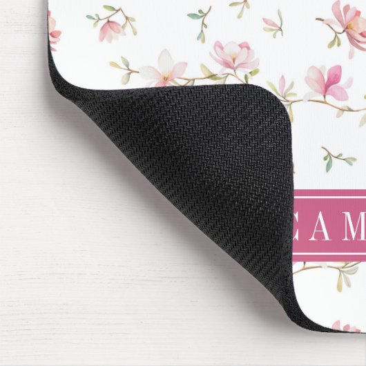 Jouw naam toevoegen | Zacht roze Waterverf ventila Muismat (Hoek)