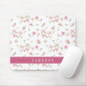 Jouw naam toevoegen | Zacht roze Waterverf ventila Muismat (Met muis)