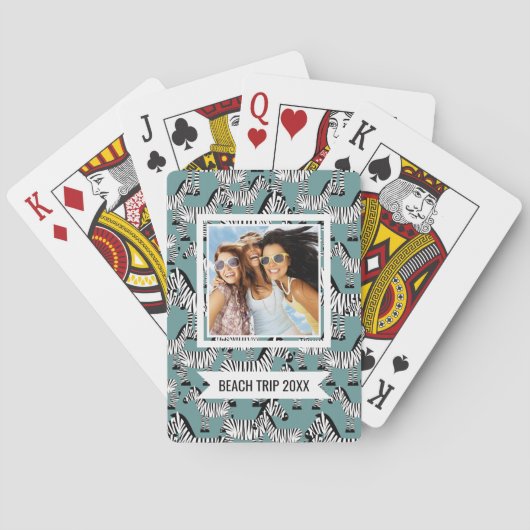 Jouw naam toevoegen | Zebra Pattern Pokerkaarten (Achterkant)
