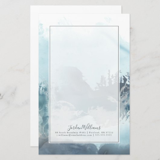 Jouw naam toevoegen | Zee bossen Briefpapier (Voorkant / Achterkant)