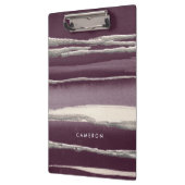 Jouw naam toevoegen | Zilver Roos Paarse Abstracte Klembord (Links)