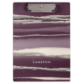 Jouw naam toevoegen | Zilver Roos Paarse Abstracte Klembord (Voorkant)