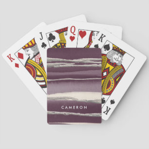 Jouw naam toevoegen   Zilver Roos Paarse Abstracte Speelkaarten