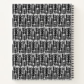 Jouw naam toevoegen | Zwart inktlijnpatroon Notitieboek (Achterkant)