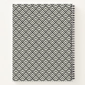 Jouw naam toevoegen | Zwart-wit geometrisch patroo Notitieboek (Achterkant)