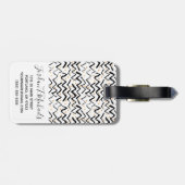 Jouw naam toevoegen | Zwarte penseelstreken en -St Bagagelabel (Achterkant horizontaal)