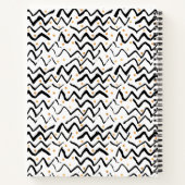 Jouw naam toevoegen | Zwarte penseelstreken en -St Notitieboek (Achterkant)