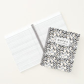 Jouw naam toevoegen | Zwarte penseelstreken en -St Notitieboek (Binnen)