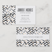 Jouw naam toevoegen | Zwarte penseelstreken en -St Visitekaartje (Voorkant / Achterkant)