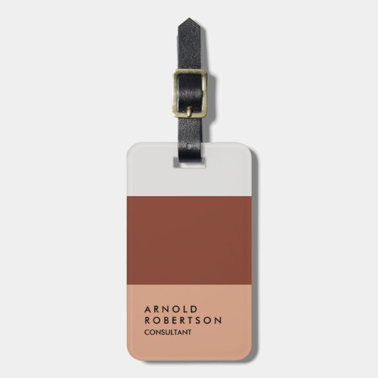 Jouw naam Trendy Modern minimalist Bagagelabel (Voorkant verticaal)