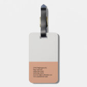 Jouw naam Trendy Modern minimalist Bagagelabel (Achterkant verticaal)