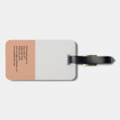 Jouw naam Trendy Modern minimalist Bagagelabel (Achterkant horizontaal)