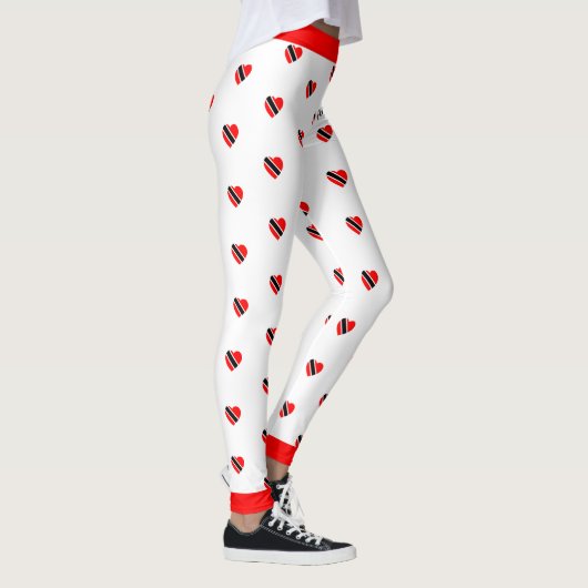 (Jouw naam) Trinidad Flag Hearts op (uw kleur) Leggings (Rechts)