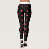(Jouw naam) Trinidad Flag Hearts op (uw kleur) Leggings (Achterkant)