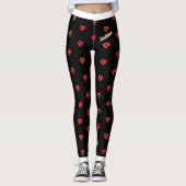 (Jouw naam) Trinidad Flag Hearts op (uw kleur) Leggings (Voorkant)