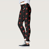 (Jouw naam) Trinidad Flag Hearts op (uw kleur) Leggings (Links)
