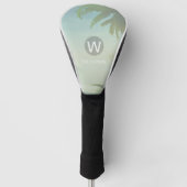 Jouw naam tropisch monogram toevoegen golfheadcover (Voorkant)