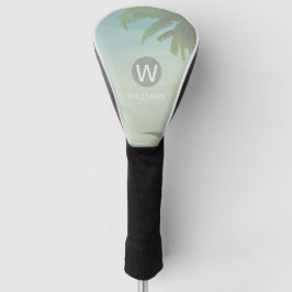 Jouw naam tropisch monogram toevoegen golfheadcover