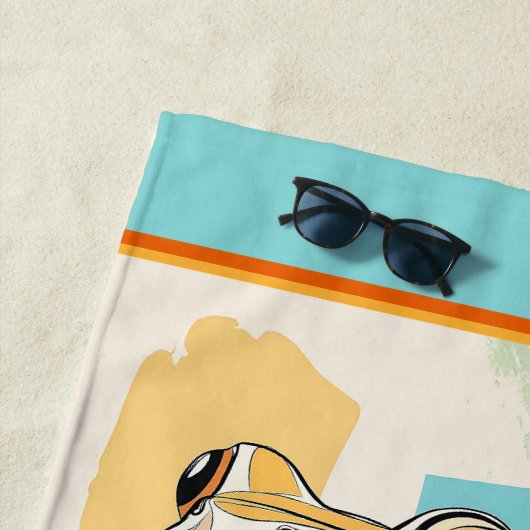 Jouw naam Turquoise Frog Art Strandlaken (In situ)