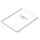 Jouw naam Typografie Monogram - Wit en Roze Notitieboek (Linkerzijde)