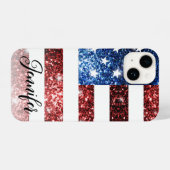JOUW NAAM van de Amerikaanse vlag iPhone Hoesje (Achterkant horizontaal)