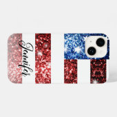 JOUW NAAM van de Amerikaanse vlag iPhone Hoesje (Achterkant horizontaal)