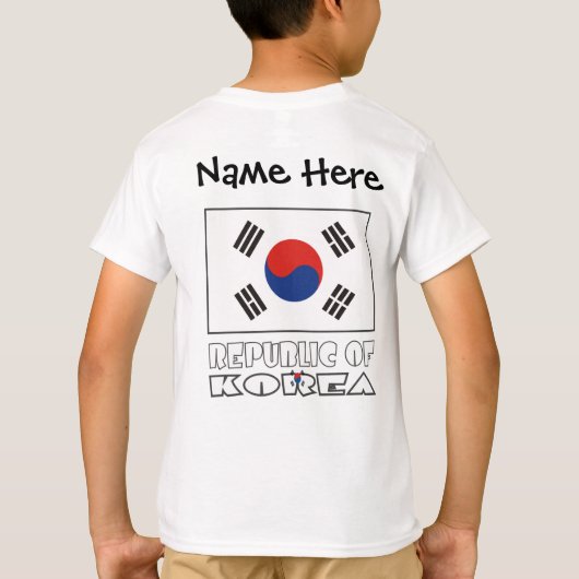 Jouw naam van de Zuid-Koreaanse vlag T-shirt (Achterkant)