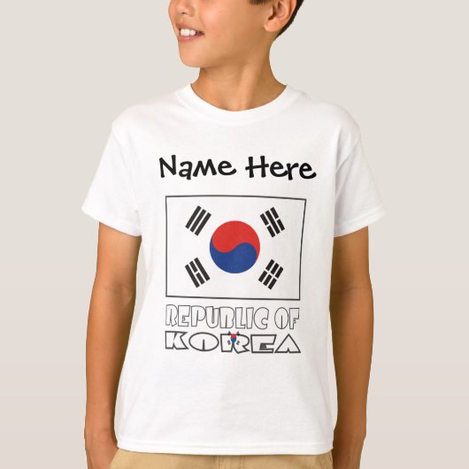 Jouw naam van de Zuid-Koreaanse vlag T-shirt (Voorkant)