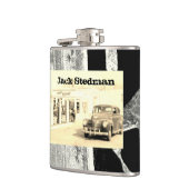 jouw naam van deze Retro Sedan-erlenmeyer Heupfles (Links)