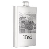 jouw naam van deze Retro Truck Flask Flacon (Rechts)