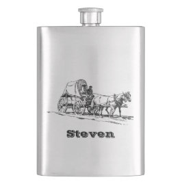 jouw naam van deze Stagecoach Flask Heupfles